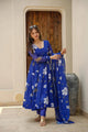 BLUE PREMIUM READYMADE ANARKALI SUIT SET:-6011