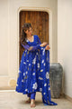 BLUE PREMIUM READYMADE ANARKALI SUIT SET:-6011