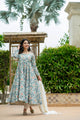 PREMIUM READYMADE  GOWN PANT AND DUPATTA ANARKALI SUIT SET:-6015