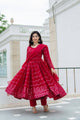 RED COLOUER PREMIUM READYMADE ANARKALI SUIT SET:-6016