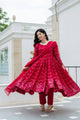 RED COLOUER PREMIUM READYMADE ANARKALI SUIT SET:-6016