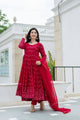 RED COLOUER PREMIUM READYMADE ANARKALI SUIT SET:-6016