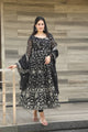 NEVY BLACK PREMIUM*READYMADE ANARKALI SUIT SET :-6019