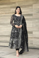 NEVY BLACK PREMIUM*READYMADE ANARKALI SUIT SET :-6019