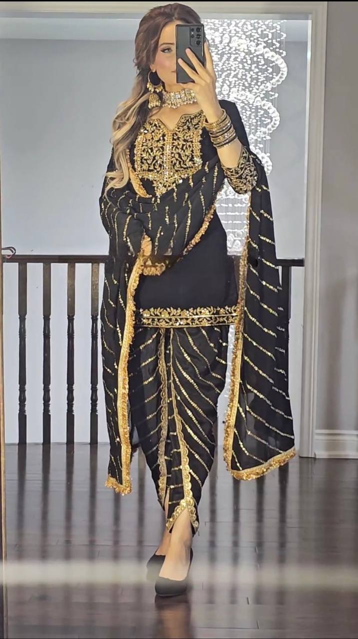 patiyala dress design Wedding Wear Designer Heavy Punjabi Patiala Dhoti Suits Stitched Patiyala Dress