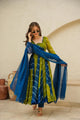 BLUE & GREEN LEHERIYA SUIT  SET:-6007