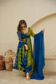 BLUE & GREEN LEHERIYA SUIT  SET:-6007