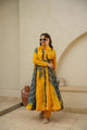 YELLOW  ORGANZA SUIT SET:-6007