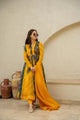 YELLOW  ORGANZA SUIT SET:-6007