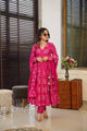 PINK & YELLOW PREMIUM READYMADE ANARKALI SUIT SET:-6006