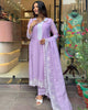 Lavendar coloured Georgette Fabric with Embroidery Georgette Duptta.(3-Pair) Set.G-32.