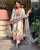 Peach Anarkali Suit Set you've Described Seems To Be A Party Wear outfit made from Maslin fabric with digital prints Georgette Duptta.(3-Pair)G-24.