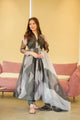 HEERAT BLACK AND GREY ANARKALI  SUIT SET